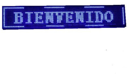 TECNOLUX EURO Señal LED electrónica programable Exterior APLICACIÓN WIFI Letra azul Publicidad Señal LED, 100 X20X5 CM [Clase de eficiencia energética A++]