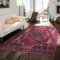 TT Home Wohnzimmer Teppich Esszimmer Waschbar Flachgewebe Used Look Marokko, Farbe: Rot 3, Größe:240x340 cm