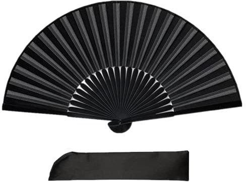 Dimoxii Schwarze Faltfächer Handfächer Taschenfächer als Tanzrequisiten, Fotografie, Wand Dekoration Gastgeschenk für Sommer Party oder Hochzeit (1STK)