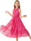 Vestido Niñas Elegante Sin Mangas Princesa Fiesta Vestido Niños Casual Vestidos 8 Años Fucsia
