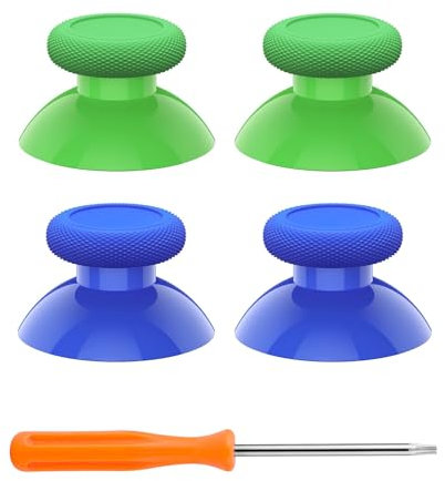 eXtremeRate 4Pcs Thumbsticks für Xbox Series X/S Controller, Analog Sticks Analogsticks Joysticks Aufsätze für Xbox One Standard,für Xbox One X/S,für Xbox One Elite V1 Controller-Grelle Grün&Blau