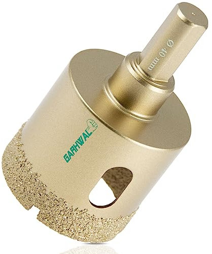 GARHWAL Broca para azulejos, broca de diamante, sierra perforadora de diamante de 40 mm de diámetro, con mango triangular, broca de diamante para azulejos duros, perforaciones perfectas en granito,