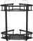 GERUIKE Duschkorb Ohne Bohren Ecke - Duschregal Ohne Bohren Schwarz Matt - Duschablage Ecke Badezimmer Organizer, Duschkörbe Klebepads anstelle Bohren, Aluminium Eckregal Bad 2-Tier