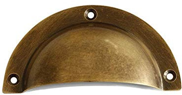 Ottone lucido/bronzo antico Ottone massiccio a forma di conchiglia Maniglie vintage per cassetti per schedari (confezione da 6 pezzi) Maniglie per cancelli Set di ferramenta per mobili Cassetto per gu