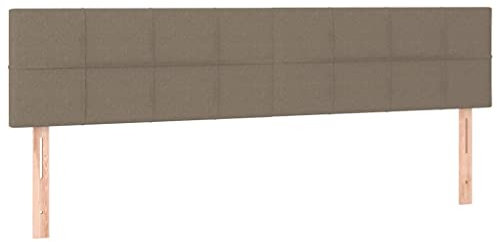 vidaXL 2X Kopfteil Polsterkopfteil Betthaupt Bettkopfteil für Bett Bettrahmen Bettgestell Schlafzimmer Bettzubehör Taupe 80x5x78/88cm Stoff