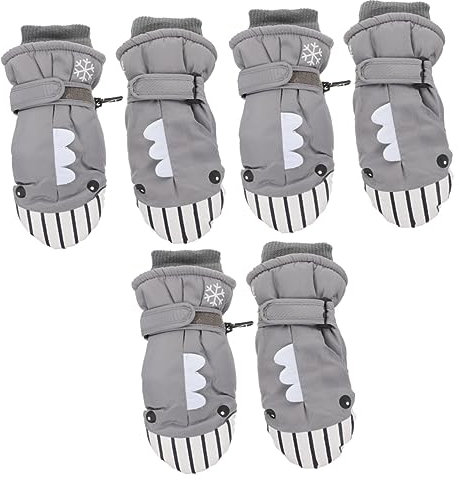 VALICLUD 3 Paare Skihandschuhe Für Kinder Skifäustlinge Für Mädchen Cartoon-skihandschuhe Wasserski-Handschuhe Schneefäustlinge Für Kinder Skifäustlinge Für Kinder Herren Reiten Baby Samt