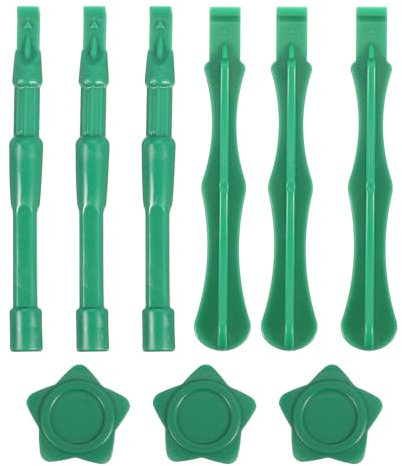 sourcing map 9pcs Universal Plastic Spudger Crowbar Pry Bar Opening Repair Tools for Cellphone Mobile Phone Tablet Laptop PC, Green