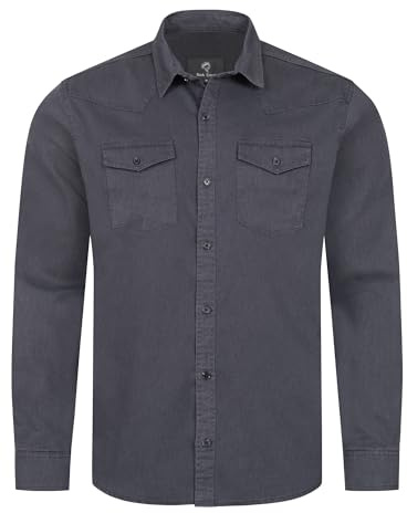 Rock Creek Jeanshemd Herren Denim Langarm H-339 | Jeanshemd für Herren aus Denim, klassisches Langarmhemd für Alltag, Freizeit und moderne Casual-Looks