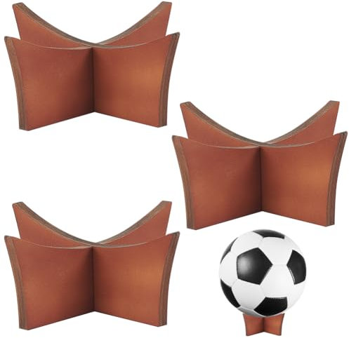FINGERINSPIRE Ballständer aus Holz, X-Form, 8,9 x 8,9 x 4,8 cm, abnehmbarer Ball-Präsentationsständer aus Holz, Sportball-Aufbewahrungsregal für Fußball, Basketball, Volleyball, Fußball