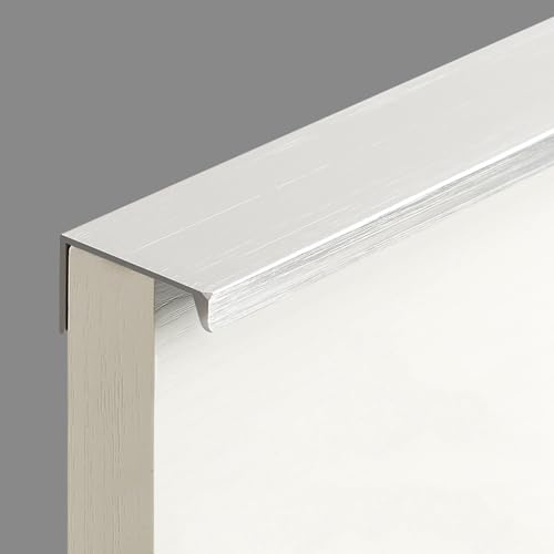 Silber Möbelgriffe Profilgriff Verdeckte Schrankgriffe Türgriffe Küchengriffe,Aluminium Schubladengriff Versteckter Griffe Unsichtbare Geschwungener für Kleiderschrank,1 Stück (Länge:600mm)