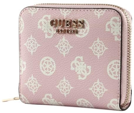 GUESS Laurel SLG Small Zip Around Wallet Pale Pink Logo