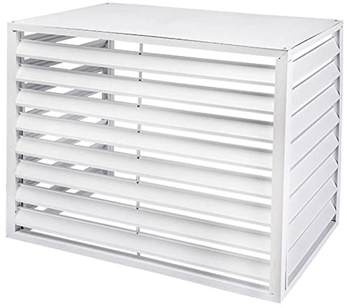 Sichtschutzzaunplatten für den Außenbereich für Klimaanlage und Mülleimer,dekorativer Sichtschutz,Aluminiumplatten für Gartenterrasse (Farbe: Weiß,Größe: 110 x 60 x 80 cm)