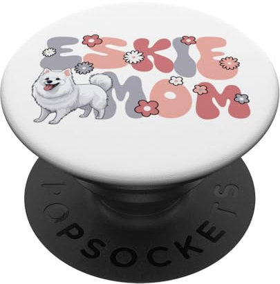 American Eskimo Hund Groovy World's best Eskie Mom PopSockets mit austauschbarem PopGrip