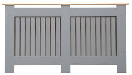 AVC Designs Large Radiator Cover Modern Design Vertical Slats Grey/Oak…