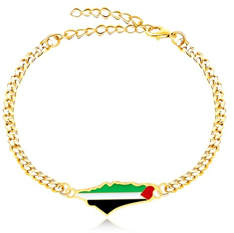 Uloveido Bracelets Chaîne Vivaday Save Gaza | Bracelet avec Lettre Paix, Drapeau Gaza Soutien Liberté pour les Palestiniens, Bracelets Arabes pour Hommes, Femmes | YA5031