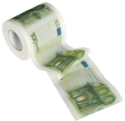 Rouleau de papier toilette 100 euros tissu 3 couches en argent imprimer le rouleau de toilette pour l'équipement de bureau de salle de bain