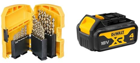 DEWALT DT7926-XJ DT7926-XJ-Tough Case Grande con 29 brocas para Metal Extreme 2, Multi-Colour + DEWALT Battery