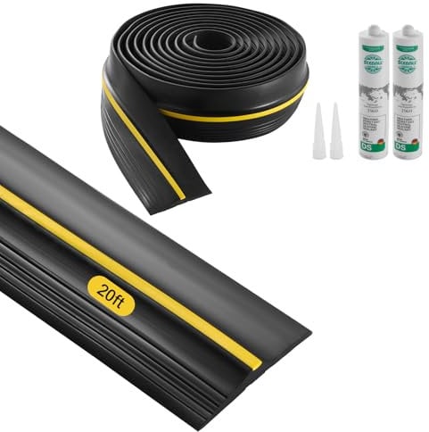 VEVOR Joint de Porte de Garage 6,1 m, Bande d'Étanchéité Universel en PVC Épais, Résistante aux Intempéries, pour Empêcher la Pénétration de Vent Pluie Feuille Porte Sectionnelle Entrepôt Usine