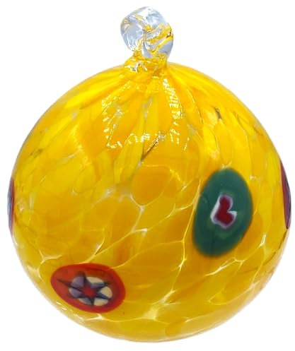 Pallina di natale in vetro di murano colori in pasta made in italy PLGIALLO