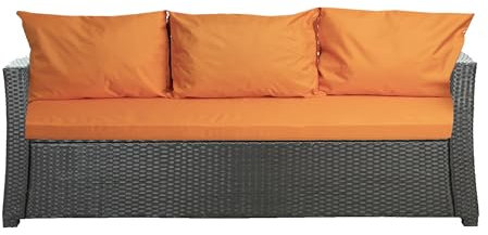 Setgarden® Bankauflage - Outdoor sitzkissen für Gartenbank für polyrattan- Polster Auflage Outdoor - Bankpolster Auflage für Hollywoodschaukel Rattan Sitzbank (Orange, 140x60x50cm)