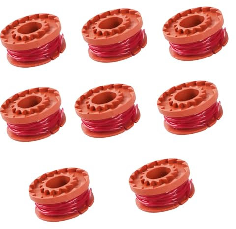 WORX Ersatzspulen Set für 20V Rasentrimmer WA0010/WA0004/WA0004.1 – Langlebige Trimmerfäden Ø1,65mm x 3m – 8 Ersatzspulen