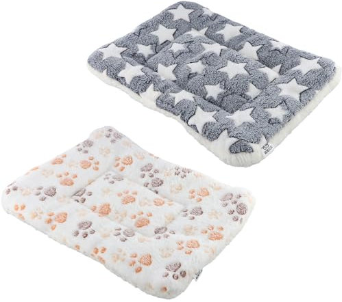 Duronge 2 Stück Kleintier Plüschbett, Winter Warm Flauschige Flanell Fleecedecke Bettmatte, Kaninchen Bett, Nagerteppich für Hamster, Kaninchen, Chinchilla, Eichhörnchen, Meerschweinchen, 40 x 30 cm
