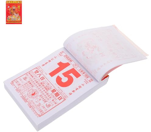 FIXOSHEE Pferdekalender Traditioneller Chinesischer Mondjahreskalender Abreißkalender Pferdejahreskalender Chinesischer Hängekalender Mondwandkalender Jahreskalender Für Wand Feng Shui Büro