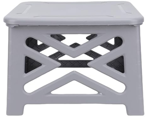 HELEVIA Toilettes de Camping Portables Toilettes de Voyage Pliables avec Couvercle 220,46 Livres de Chargement pour la Randonnée en Plein Air (Gris)