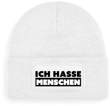 BOO Shirt Ich Hasse Menschen Mütze – lustige Beanie mit Spruch | Geschenkidee für Introvertierte, Sarkastische & Humorvolle