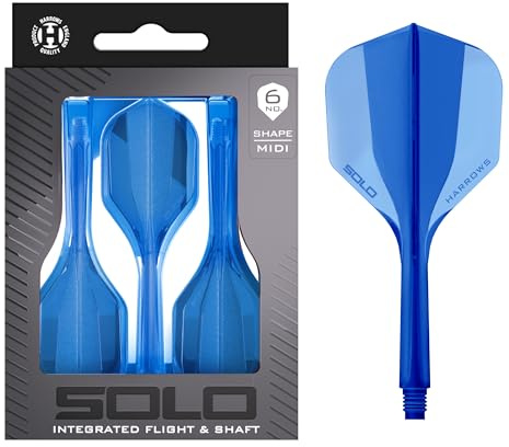 Harrows Solo Integriertes Flight & Shaft System – 3 geformte Flights & Schäfte – Einteilige Aero-Core-Konstruktion – Festes 90°-Design für Stabilität