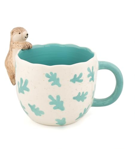 Sass & Belle Peeking Otter Mug -Novelty Tea and Coffee Cup Gift for Her or Him – Cute Ceramic Mug for Mum, Fun Morning Drinks Cup for Work or Home Collectable for Animal Lovers