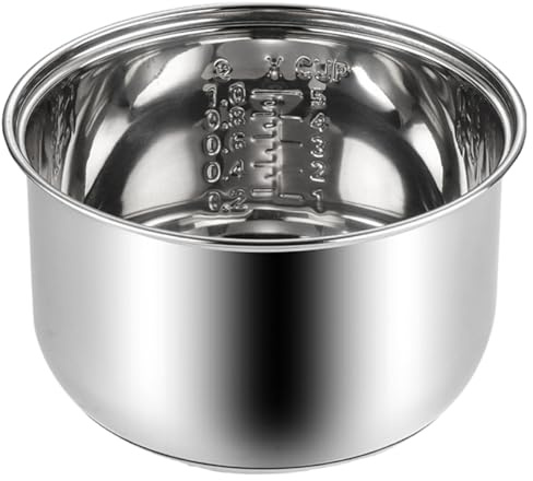 Rice Cooker Inner Pot, 3L Stainless Steel Rice Cooker Replacement Pot with Scale Conduction Thick Dishwasher Safe for Home Restaurant