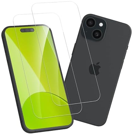 Joywing für 2 Stück Panzerglas iPhone 15 Schutz Glas, 9H Härte Anti-Kratzen Schutzfolie iPhone 15 5G Folie Sensitive Touch Displayschutz, Anti-Bläschen Glasfolie