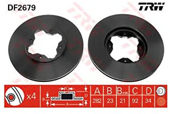 TRW Automotive AfterMarket DF2679 Bremsscheibe - (Paar)