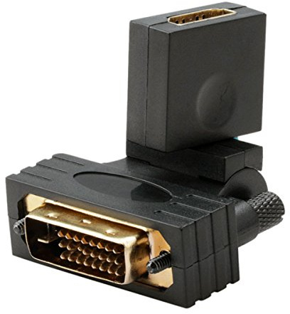 chenyang HDMI zu DVI Adapter, DVI Stecker auf HDMI Buchse 180/360 Grad abgewinkelt drehbar vergoldet bidirektionaler Konverteradapter für Fernseher, Monitor, Computer