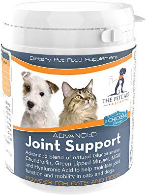 Advanced Joint Support Supplement Powder For Cats & Dogs, With Powerful Glucosamine, Chondroitin (Avian), Green Lipped Mussel, MSM, Curcumin & Hyaluronic Acid, Human Grade Ingredients, UK Manufactured