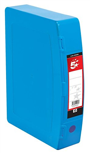5 Star Premier Box File Polypropylene with Twin Clip Lock Foolscap Blue