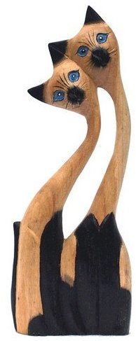 Wogeka Katzenset Katze Tier Holz Kunst Dekoration Cat58