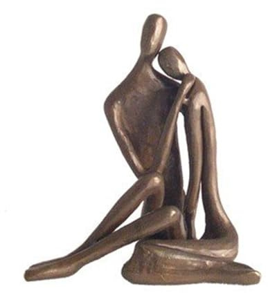 Danya B. A Couple's Embrace Bronze Sculpture, Contemporary Sand-Casted Sculpture, Home or Office Décor Gift for Anniversary, Birthday, Valentine's Day or Wedding