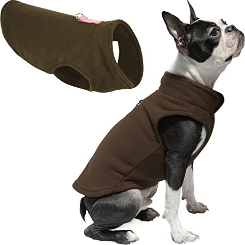 Gooby Every Day Fleece Cold Weather Vest for Small Dogs, X-Small, Brown | Soft warm fleece; Pullover, easy on/off (no zippers); O-ring leash attachment; Machine washable