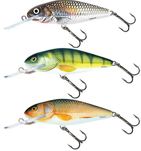 Salmo Perch Deep Runner Wobbler Jerkbaits für Hecht Zander Barsch Hechtköder Hechtwobbler Barschwobbler Perch 8cm / 14g / Tiefläufer / 1.5-4.6m
