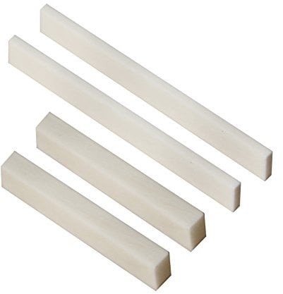 2Set DIY Bone Guitar String Bridge Nut Saddle Blank for Electric Bass Acoustic Classical Guitar Mandolin Banjo Ukulele (Saddle*2+Nut*2)