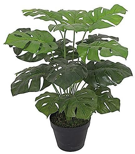 Leaf Plante Artificielle en Pot Noir 60 cm Monstera