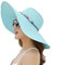 Adrinfly Chapeau de paille pliable à large bord pour femme - Accessoire de plage - Protection UV UPF 50+, bleu ciel, Taille unique