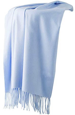 Dolamen Unisex Damen Herren Schal Schlauchschal mit Fransen, Winter Feinstrick Halstücher Stolen Umschlagtücher Schal, Warmes Halstuch für Business (78.74 * 27.56 zoll (200cm*70cm), Blau)