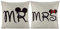 2 Pcs Mr & Mrs Funny Mouse Cushion Cover - Durable Cotton Linen Throw Pillow Case - Wedding & Valentine Gift - 18X18 (45x45cm)