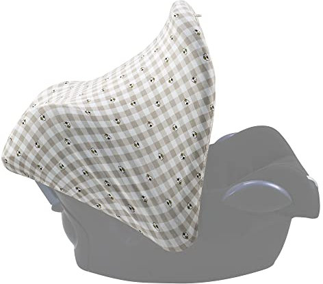 JYOKO KIDS Universal Sonnenschutz Sonnenverdeck kompatibel mit Maxi Cosi, Babyschalen oder Kinderwagen, gruppe 0 Autositz, geeignet für die meisten Marken (Picnic Vichy)