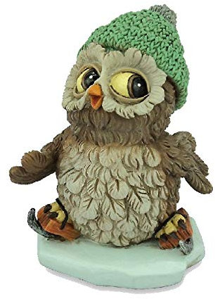 Les Alpes 014 92425 Eule Eisläufer 8,5 cm Kunstharz Funny Dekofigur Serie Eulen