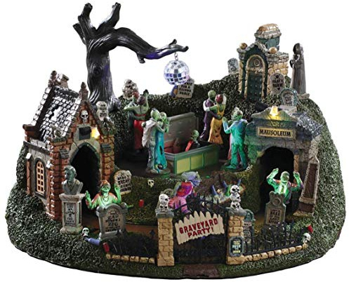 Lemax 94488 - Graveyard Party - Neu 2019 - Party auf dem Friedhof - Spooky Town - Halloween Deko - Animiert & Beleuchtet & Sound