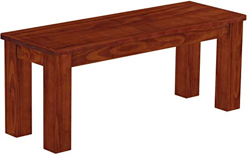 B.R.A.S.I.L.-Möbel Brasilmöbel Sitzbank 110 cm Rio Classico Mahagoni Massivholz aus Pinie, Verschiedene Größen & Farben, ideal für Esszimmer & Küche